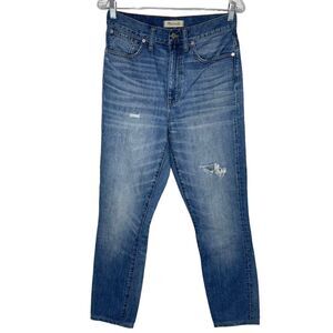 Madewell Blue Denim Rigid Ripped Skinny Jeans Size 27 Women’s